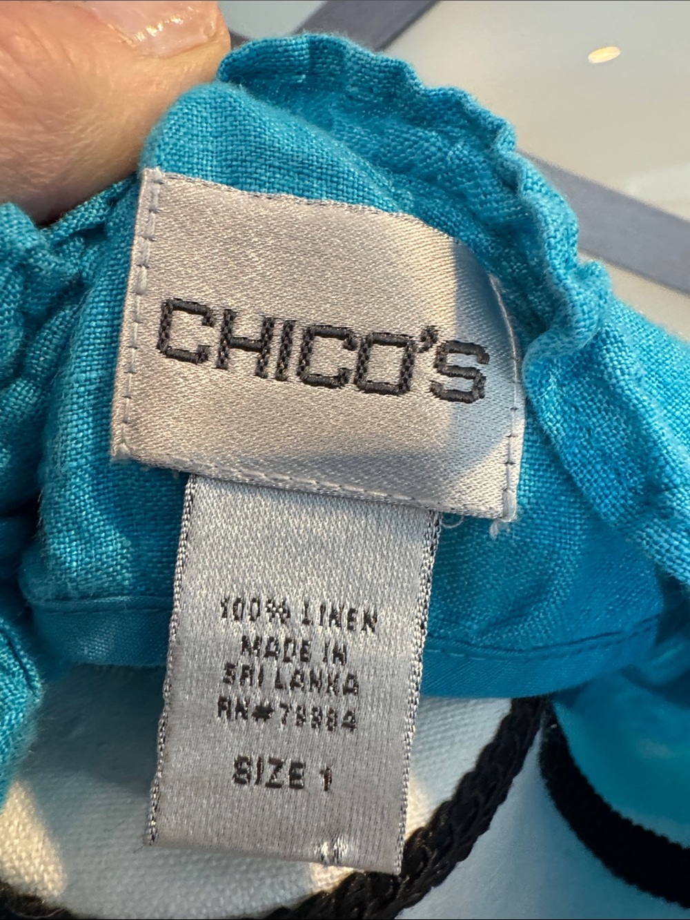 Chico's Turquoise Ruffled Open-Front Jacket - Picture 3 of 11